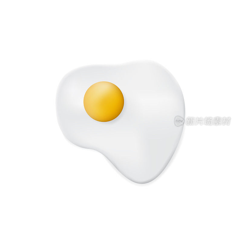 Realistic fried egg. Isolated vector omelet illustration.